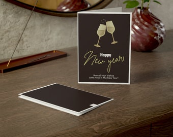 Happy New Year Card (May All your Wishes Come True) I New Year Card Greeting Cards (1, 10, 30, and 50pcs)