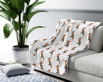 Hoopoe (Hudhud) Bird Pattern Sherpa Fleece Blanket I Hoopoe Blanket I Hoopoe Pattern I Bird Photography