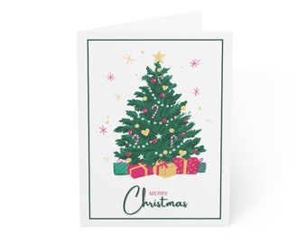 Cute Christmas Tree Merry Christmas Greeting Cards (1, 10, 30, and 50pcs) I Merry Christmas Card I Christmas Greeting