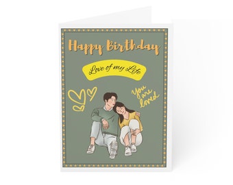 Happy Birthday Greeting Cards for Lover (Conveys the message you are loved) (1, 10, 30, and 50pcs)