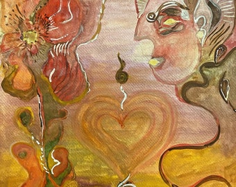 GAIA Earth Frequency Watercolor Painting: Empowered Timelines (30x24cm)