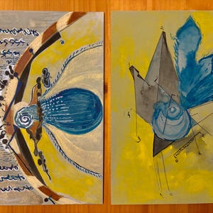 Galaktische Auge Aquarellmalerei: Ajna Chakra Lichtcodes Kunst, ANDROMEDAN Blue