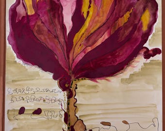 Magnolia Watercolor Print, Venus Starseed Art, New Beginnings Creativity (A3)