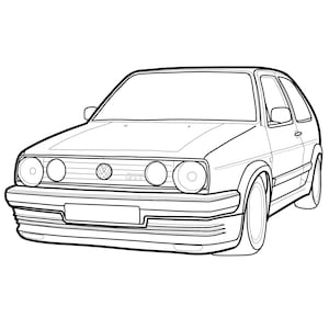 MK2 Golf Gti digital print