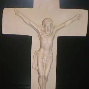 Latex mal voor het maken van deze Jezus op kruis plaquette