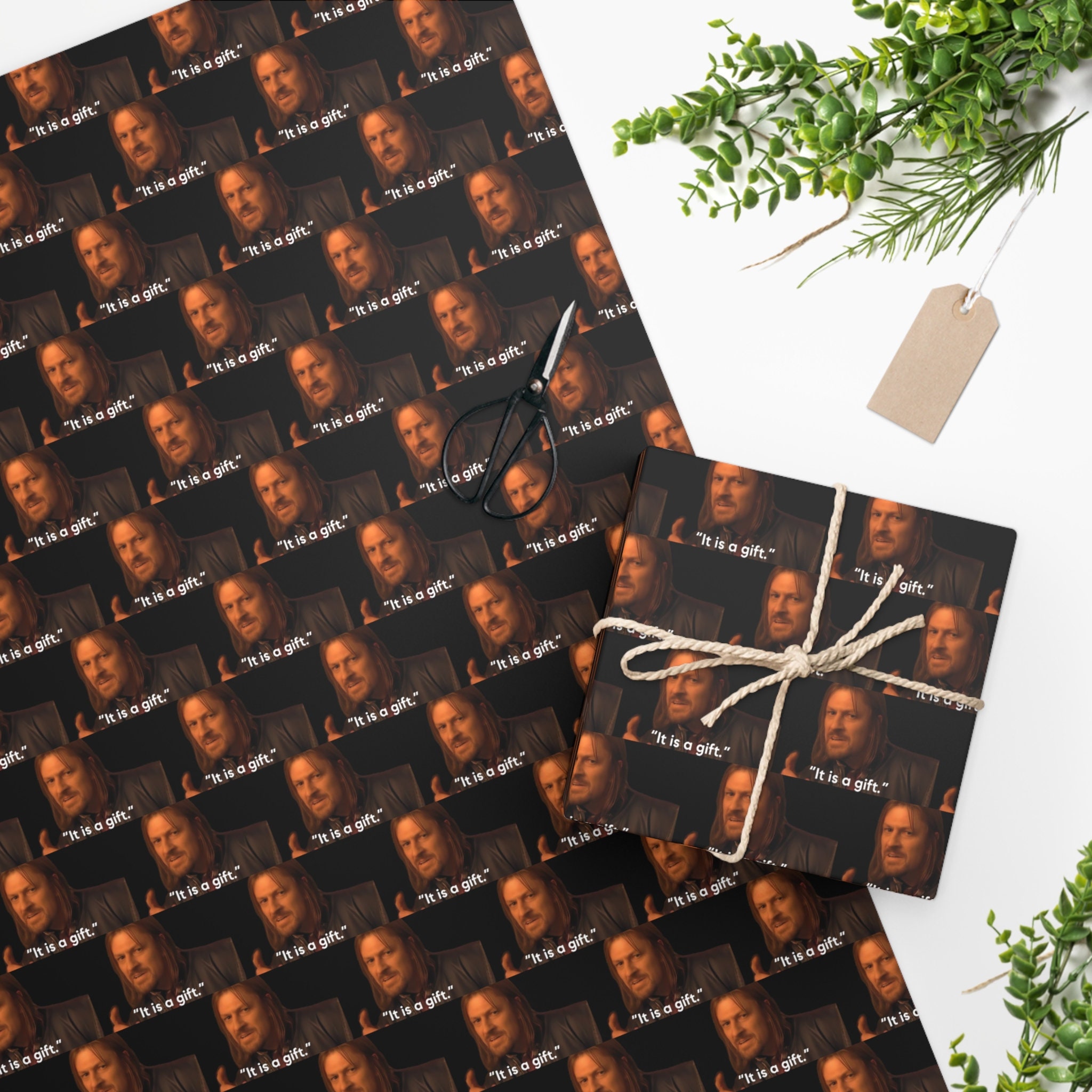 It is A Gift Wrapping Paper black Etsy