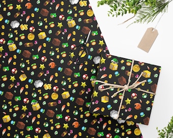 SM Power ups Wrapping Paper (Black)