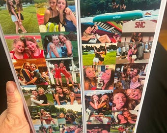 Custom Photo Collage LED Vanity Mirror, Personalized Makeup Gift (Rechargeable)