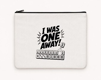 Funny Mahjong Zipper Pouch, Large Card and Quarters Bag, American Mah Jongg Gift