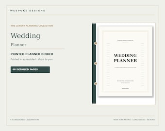 Printed Event Planner Binder, Choose Wedding, Mitzvah, Quinceanera, Sweet 16 or First Birthday
