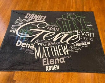 Personalized Name Minky Blanket, Custom Kids, Teen, College or Camp Gift, Soft Fleece Throw