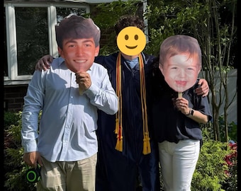 Custom Big Head Cutout Prop, Personalized Photo Party Stick, Birthday Graduation Sports Accessory
