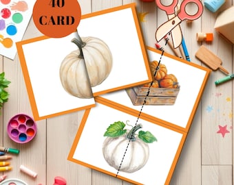 Pumpkin Matching Activity, Fall Fine Motor Skills Game, Preschool Halloween Learning, Pumpkin toddler puzzle