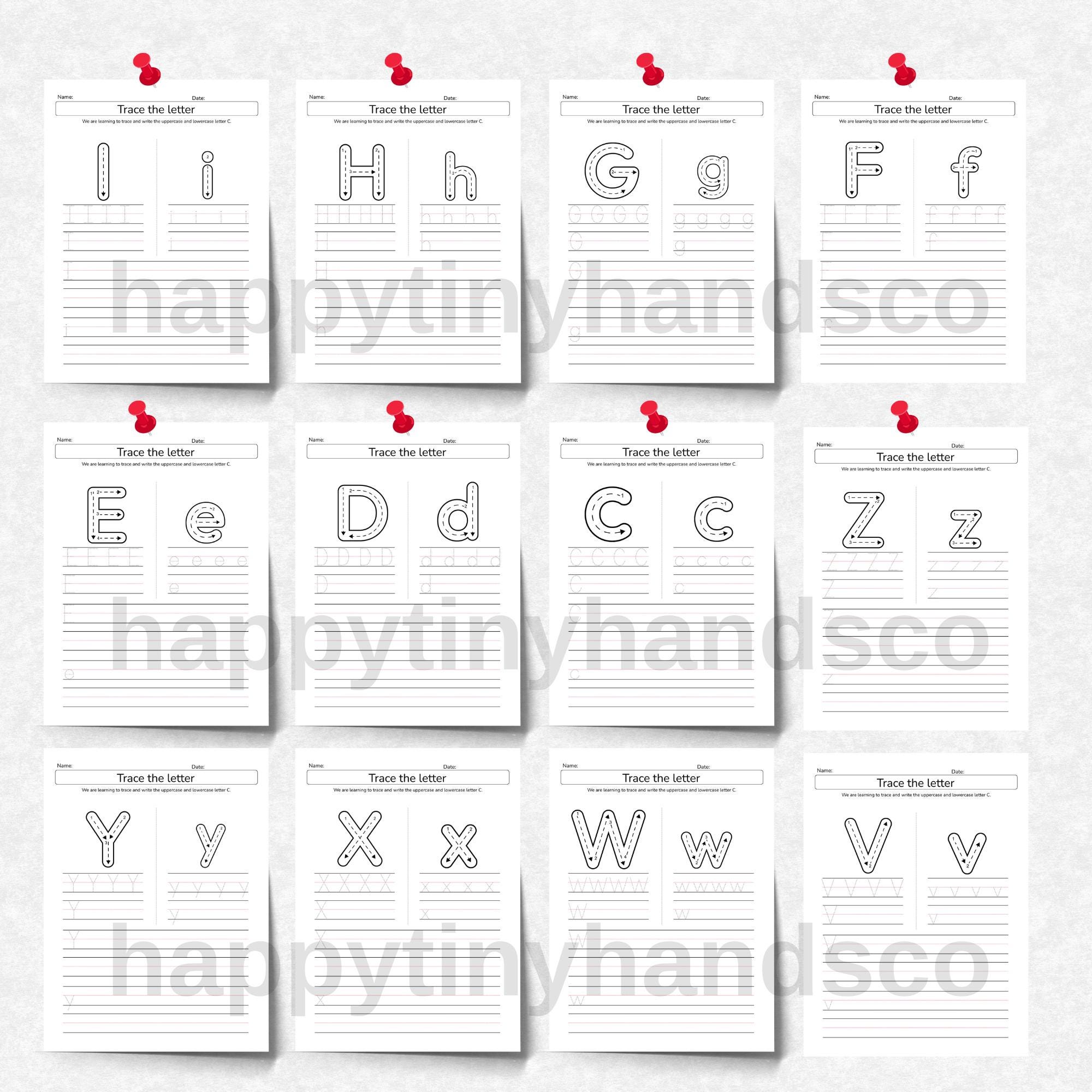 Trace the Letter Worksheets Printable, Alphabet Tracing Worksheets ...