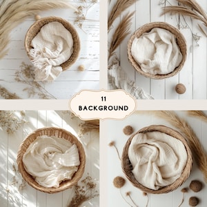 White Boho Newborn Backdrop, Boho Newborn Backdrop, Studio Background, Round Newborn Bed, Studio Backdrop, Newborn Photography, Photography