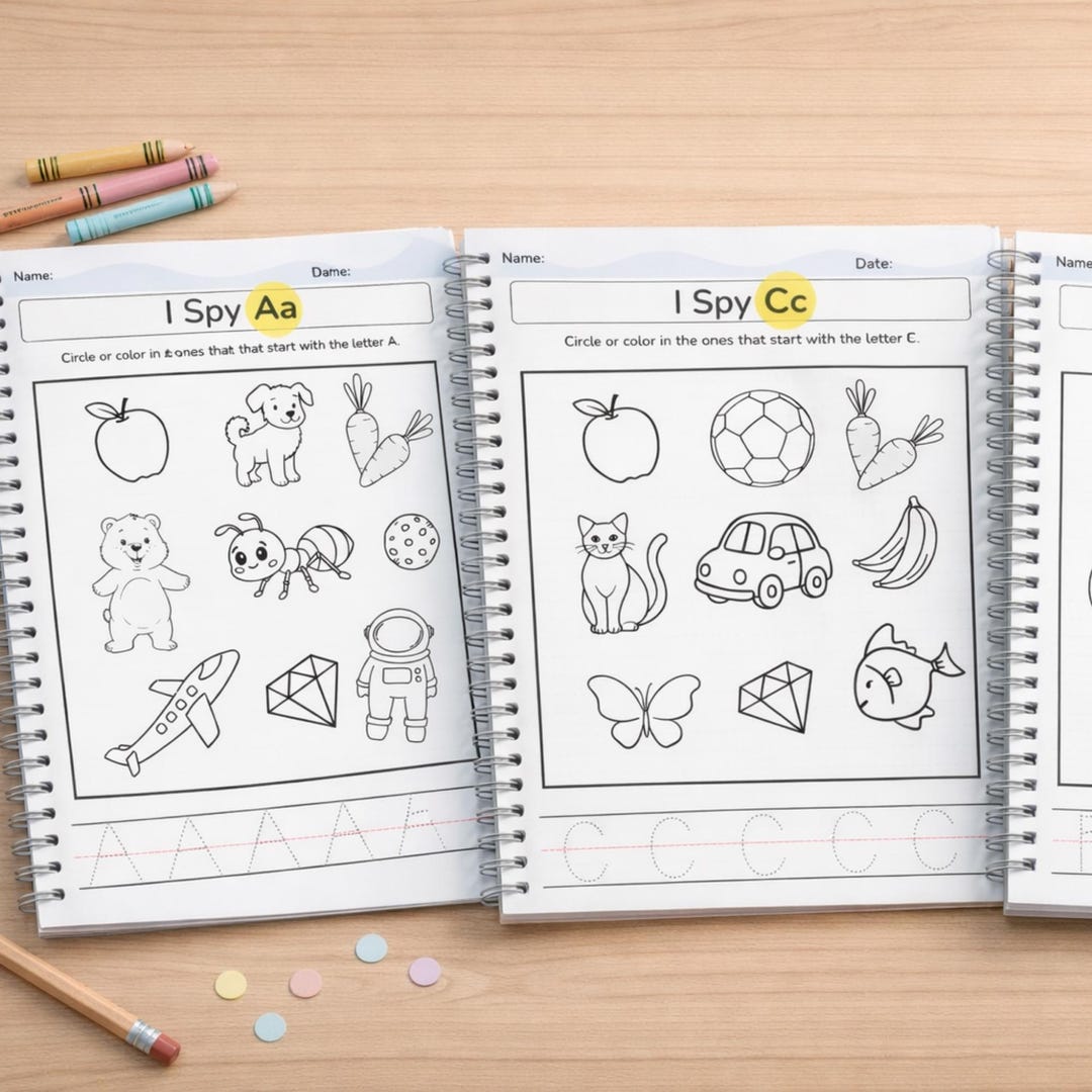 I Spy Alphabet Worksheets Printable, Letter Recognition, Toddler ...