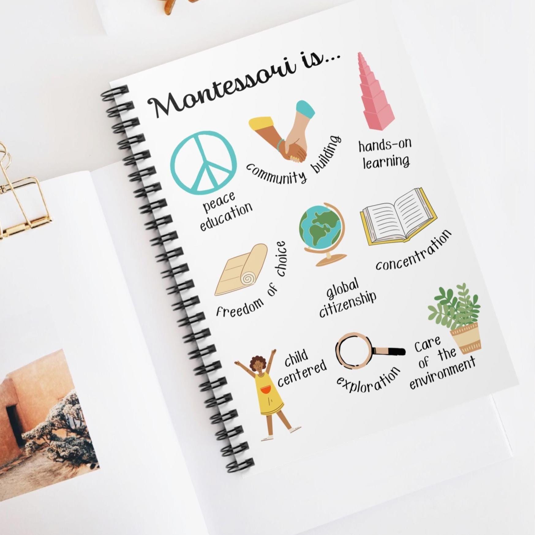 Montessori Spiral Notebook - Montessori Teacher Gift, Back to School ...