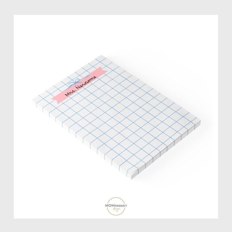 Angled Notepad Personalized Math Graph Paper Notepad- Custom Sticky Notes 4x6 ...