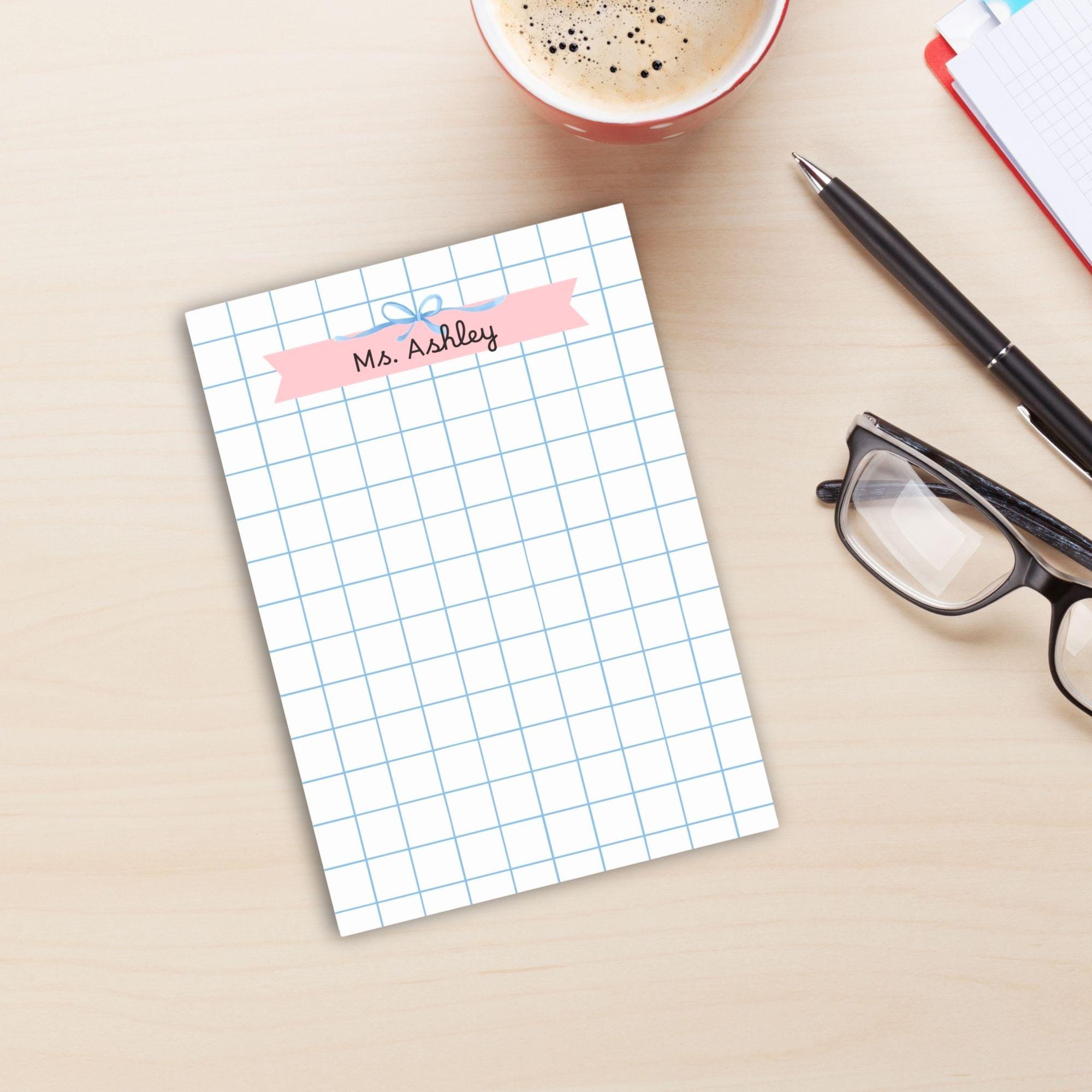 Personalized Math Graph Paper Notepad- Custom Sticky Notes 4x6 ...