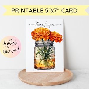Druckbare Ringelblume Montessori Lehrer Wertschätzung digitale Karte - Herunterladbare Dankeschön-Karte für Montessori Erzieher - Digitaler Download