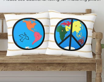 Montessori Classroom Pillow - Peace Corner Decor, Peace Earth Kids