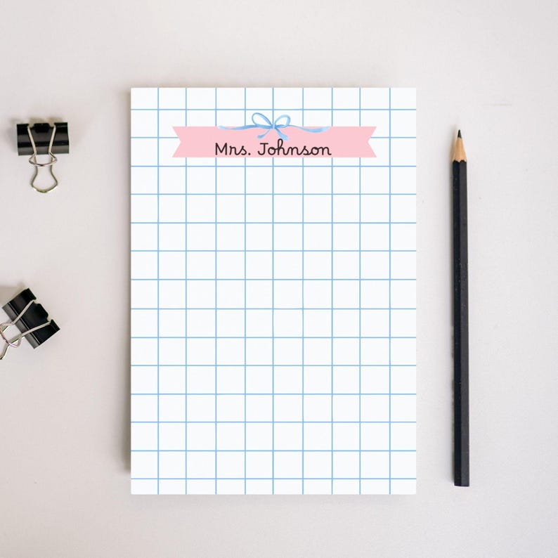 Personalized Math Graph Paper Notepad- Custom Sticky Notes 4x6 ...