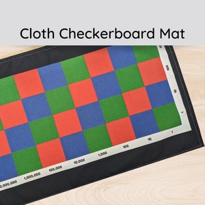 Montessori Cloth Checkerboard Material, Montessori Checker Board, Large Digit Multiplication Mat, Educational Place Value Fabric Mat