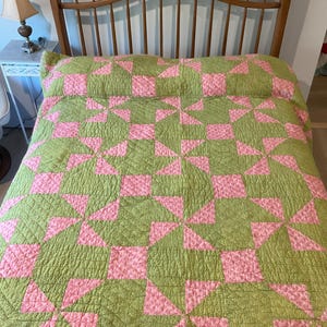 アンティークキルト✴︎刺繍キルト✴︎アップリケキルト アンティークキルト、1800年代の両面キルト、フライング・ギース