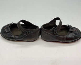 vintage leather Mary Jane toddler shoes 1920's size 2