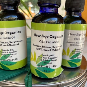 Organic Vitamin C & E Facial Oil: Anti-Aging, Wrinkle Erase