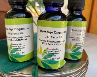 Organic Vitamin C & E Facial Oil: Anti-Aging, Wrinkle Erase
