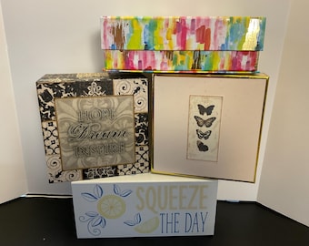 Vintage Fabric Slow Stitch Kit: Quilt Squares, Lace, Embroidery Scissors