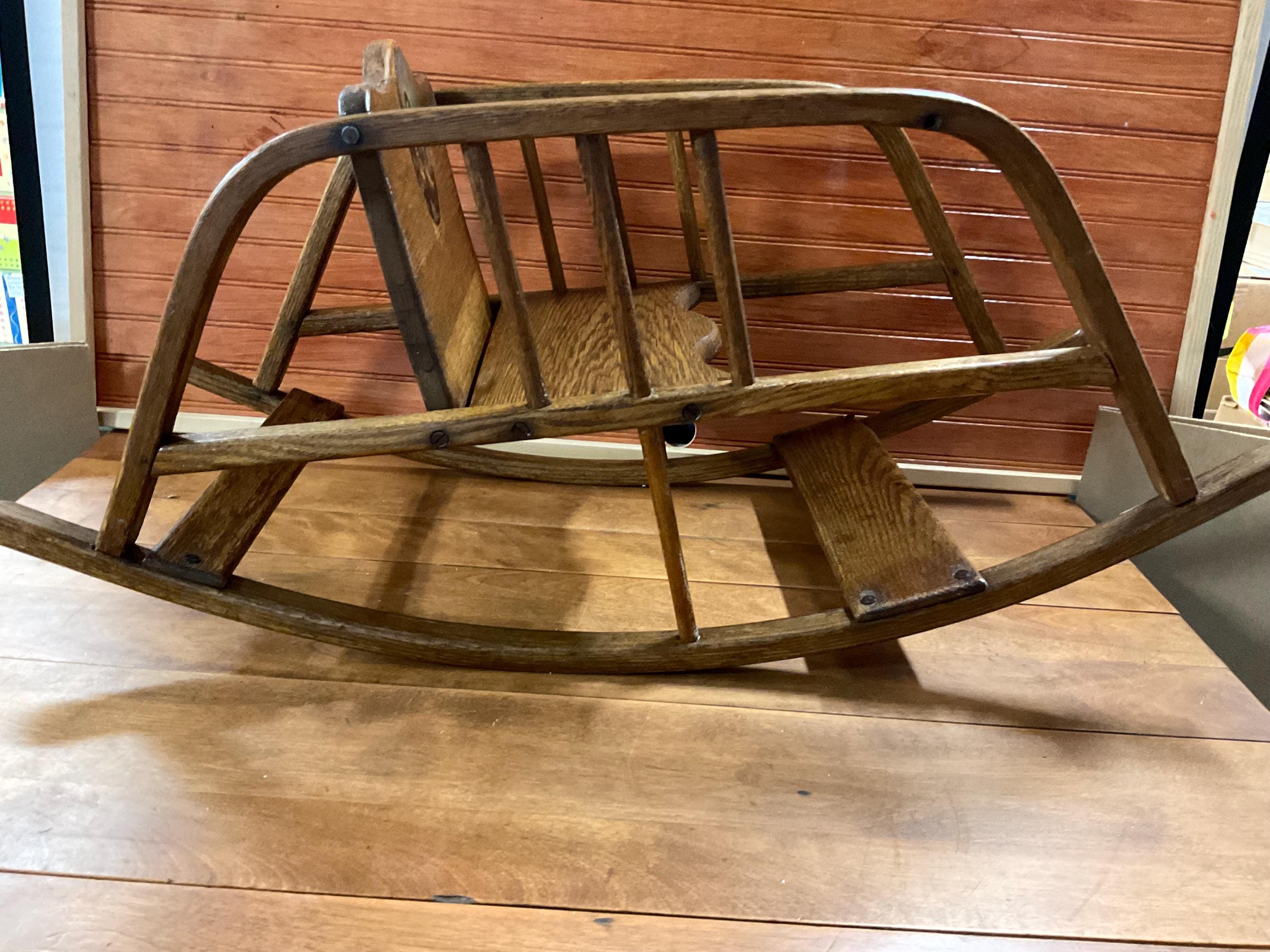 ヴィンテージオーク製ベビーロッキングチェア、1920年代～30年代、子供