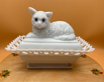 Green Jadeite Depression Style Glass Rooster Figurine - Vintage