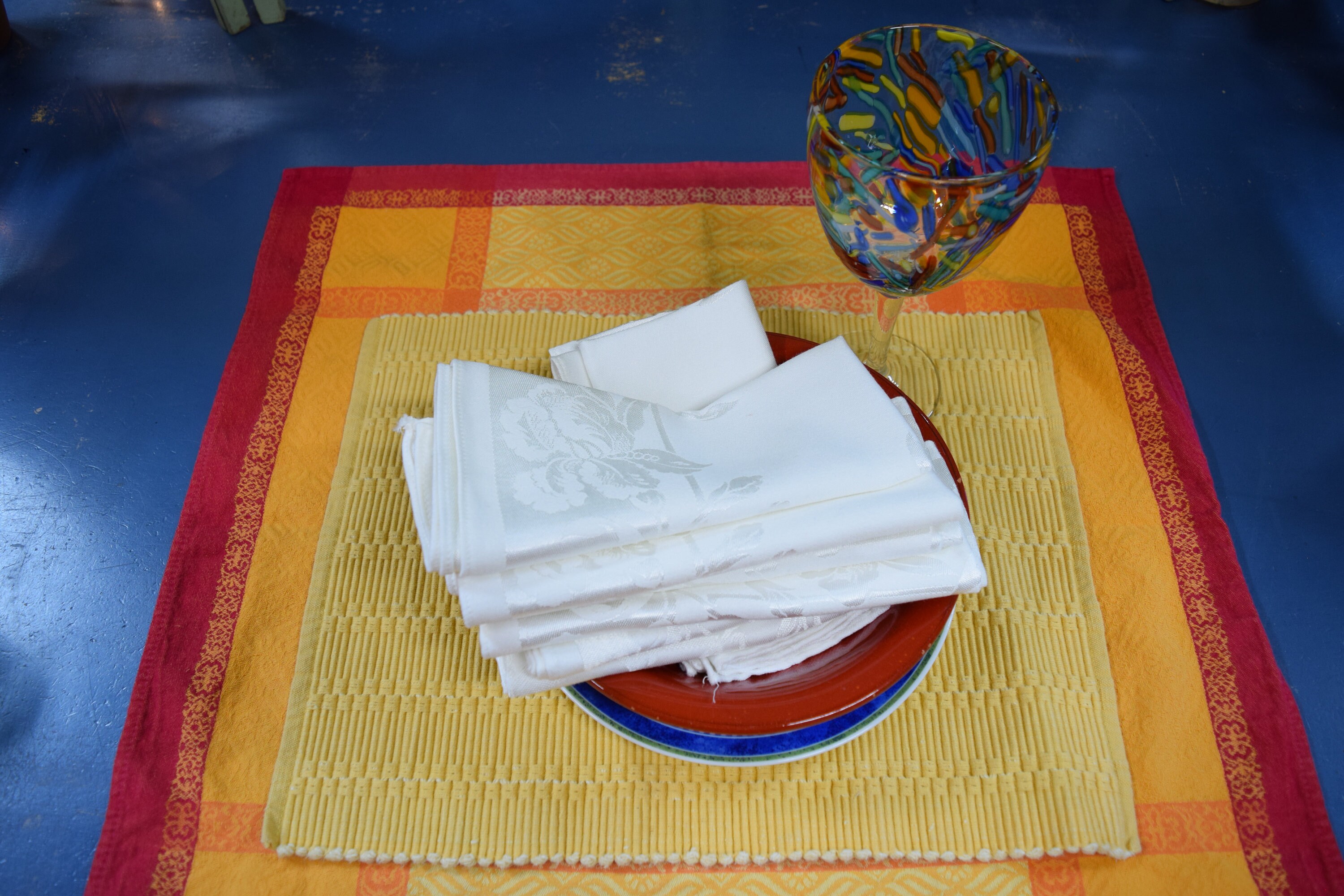 Seven White Damask Table Napkins, Beautiful Pattern Etsy