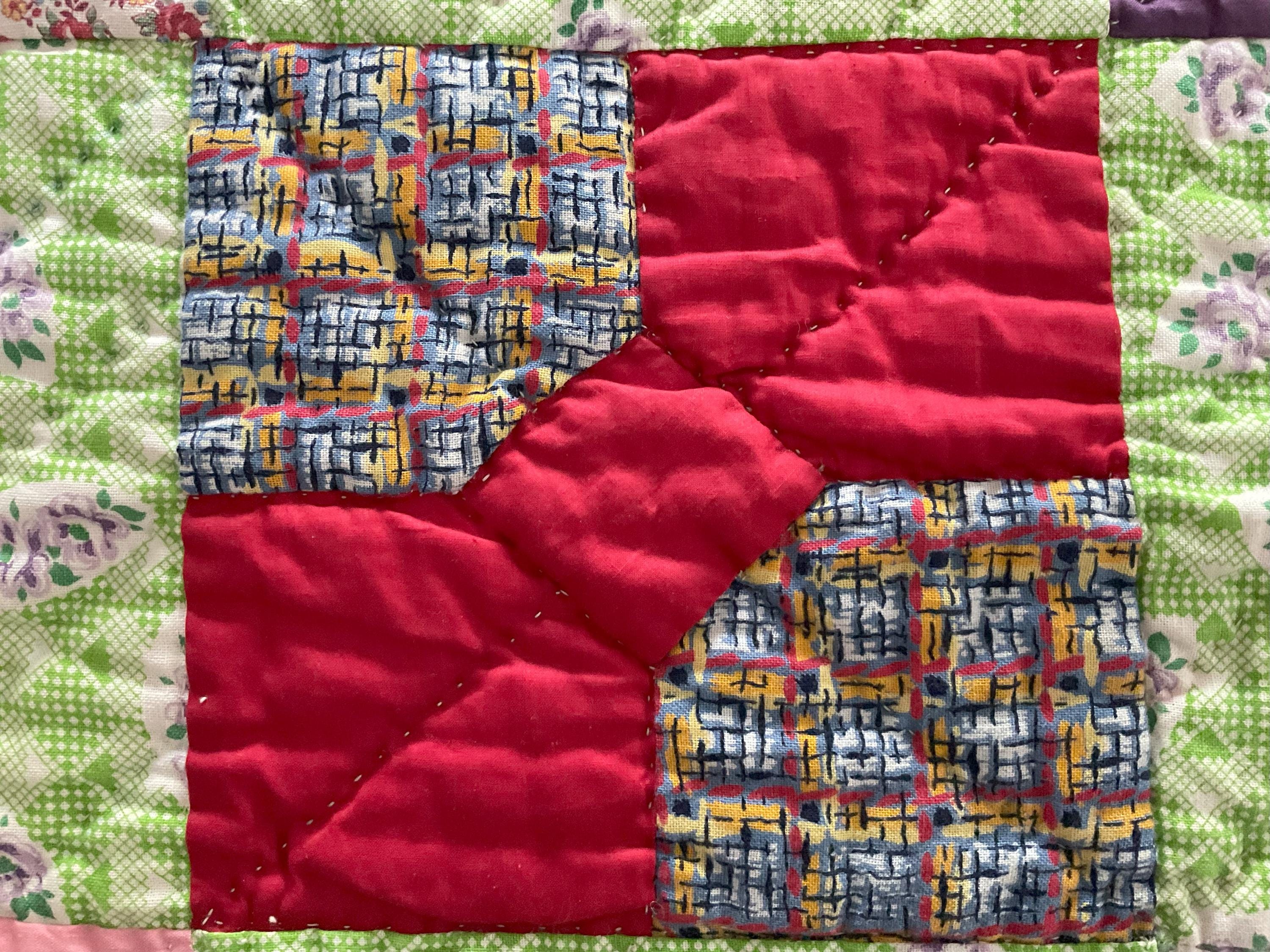 Vintage Bowtie Quilt: Hand-Pieced 1920s-30s Cotton Fabrics, Hand