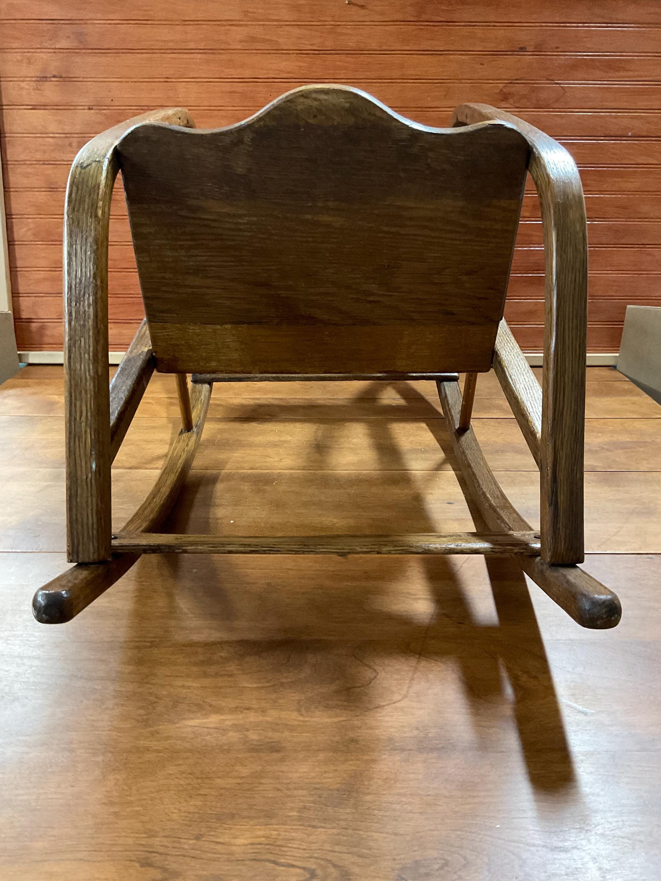 ヴィンテージオーク製ベビーロッキングチェア、1920年代～30年代、子供