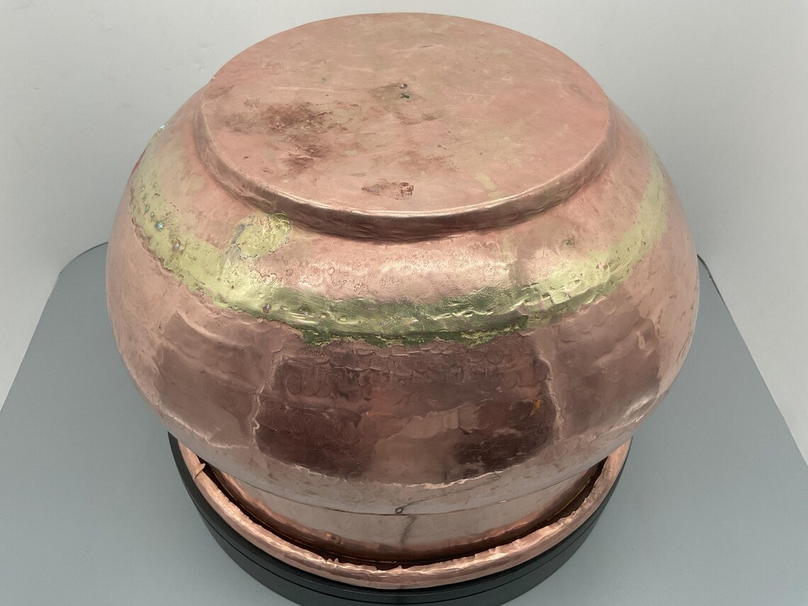 Antique Large Copper Cauldron: Hand-hammered Rustic Pot PRICE REDUCED ...