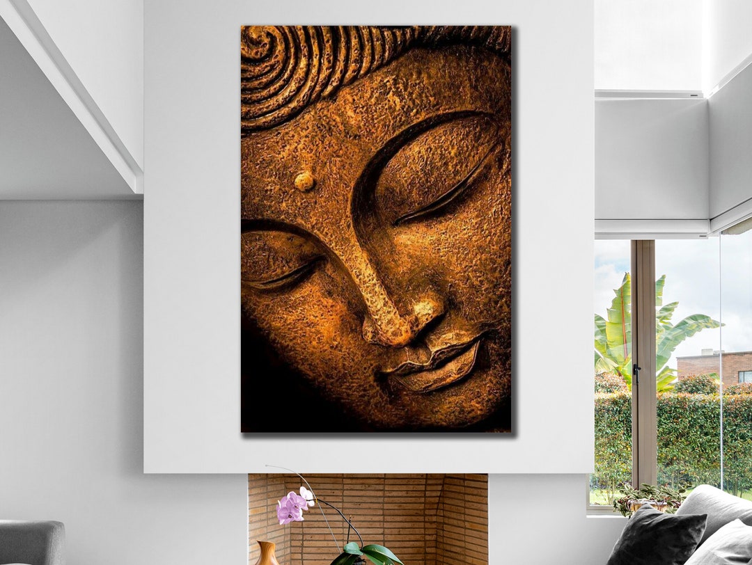 Buddha Canvas Wall Art Gold Buddha Wall Decor Paintings on Etsy