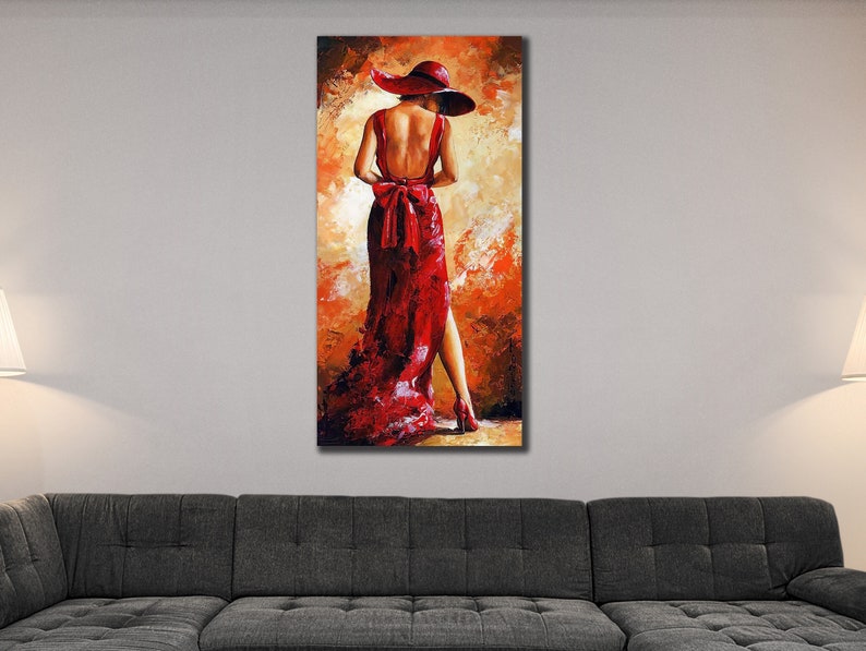 Woman Wall Art Woman Portrait Painting Woman Silhouette Etsy