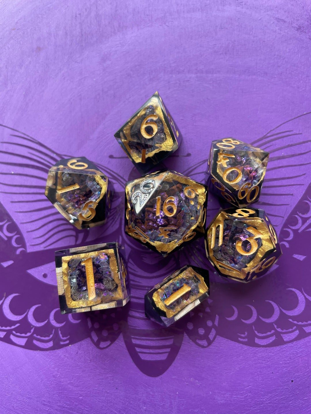 Geode Dice - Customisable 7pcs Set - Etsy