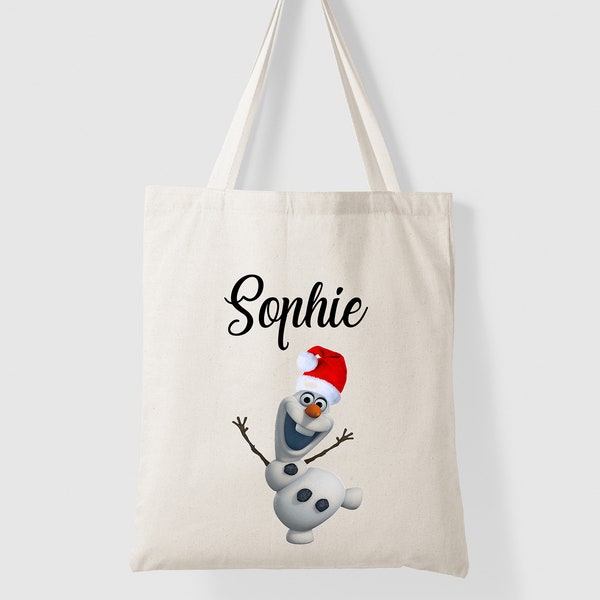 Tote Bag personnalisable  Reine des Neiges Olaf Noël Disney