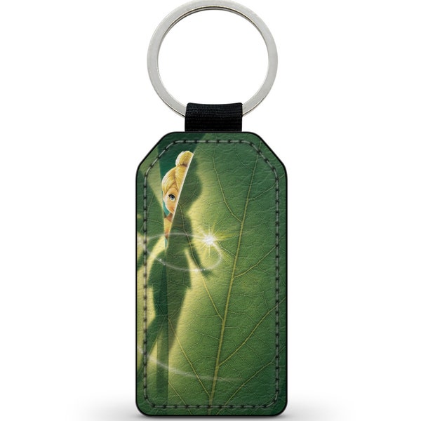 Porte-Clé Keychain Simili Cuir La Fée Clochette Art Peter Pan Disney