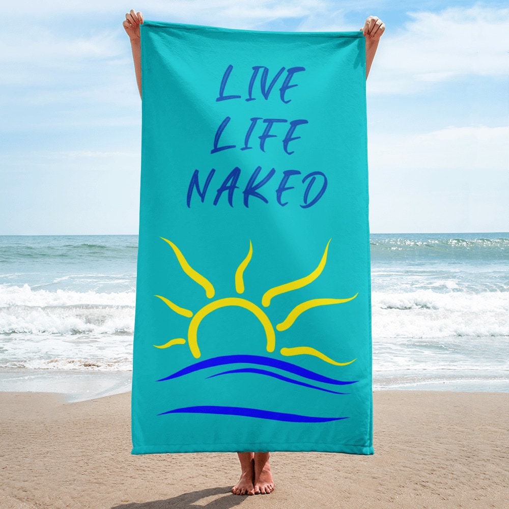 Live Life Naked Naturist Towel - Etsy UK