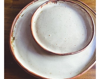 Speckled White Dinnerware Set | Stoneware Dishes | Stoneware Plates | Handmade Dinnerware | Farmhouse Style | Cottagecore | Rustic Kitchen