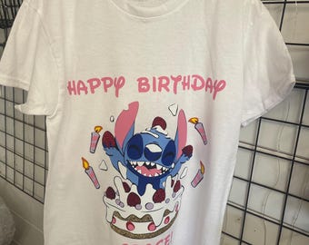 Disney Stitch Personalised Birthday T-shirt