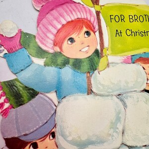 Vintage Christmas Card for Brother Retro Kitsch Combine Purchases for Free Shipping image 2
