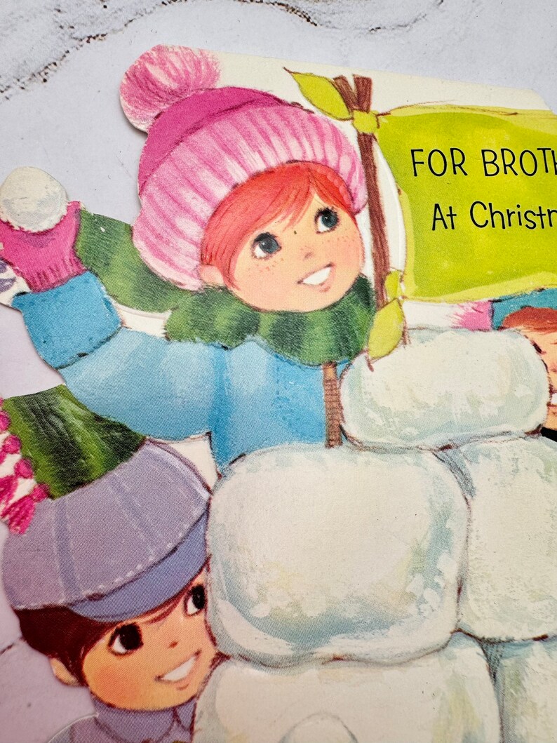 Vintage Christmas Card for Brother Retro Kitsch Combine Purchases for Free Shipping image 2