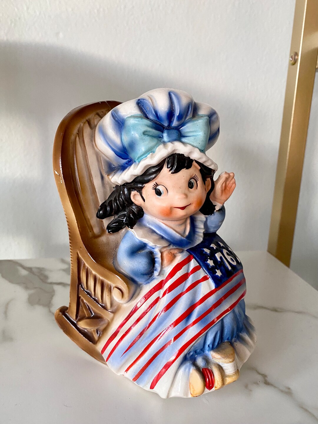 Vintage Betsy Ross Sewing Rocking Chair Music Boxfred Roberts Co. Made