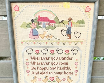 Sampler Farm House  Cross Stitch - Country Home Style - Complete - Combine Orders for Free Shipping